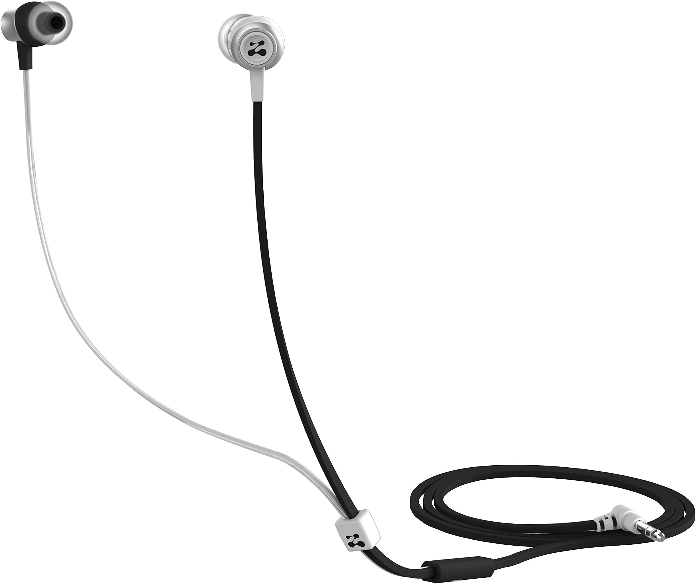Zipbuds Slide Sport Earbuds with Mic - Black & White