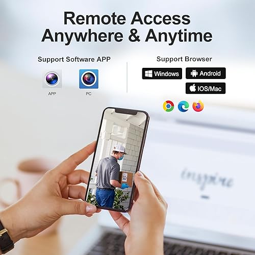 Miniatura 4 de Anpviz Sistema de cámara de seguridad PoE de 16 canales, 8 cámaras de torreta IP con cable de 5 MP para exteriores, visión nocturna a color,