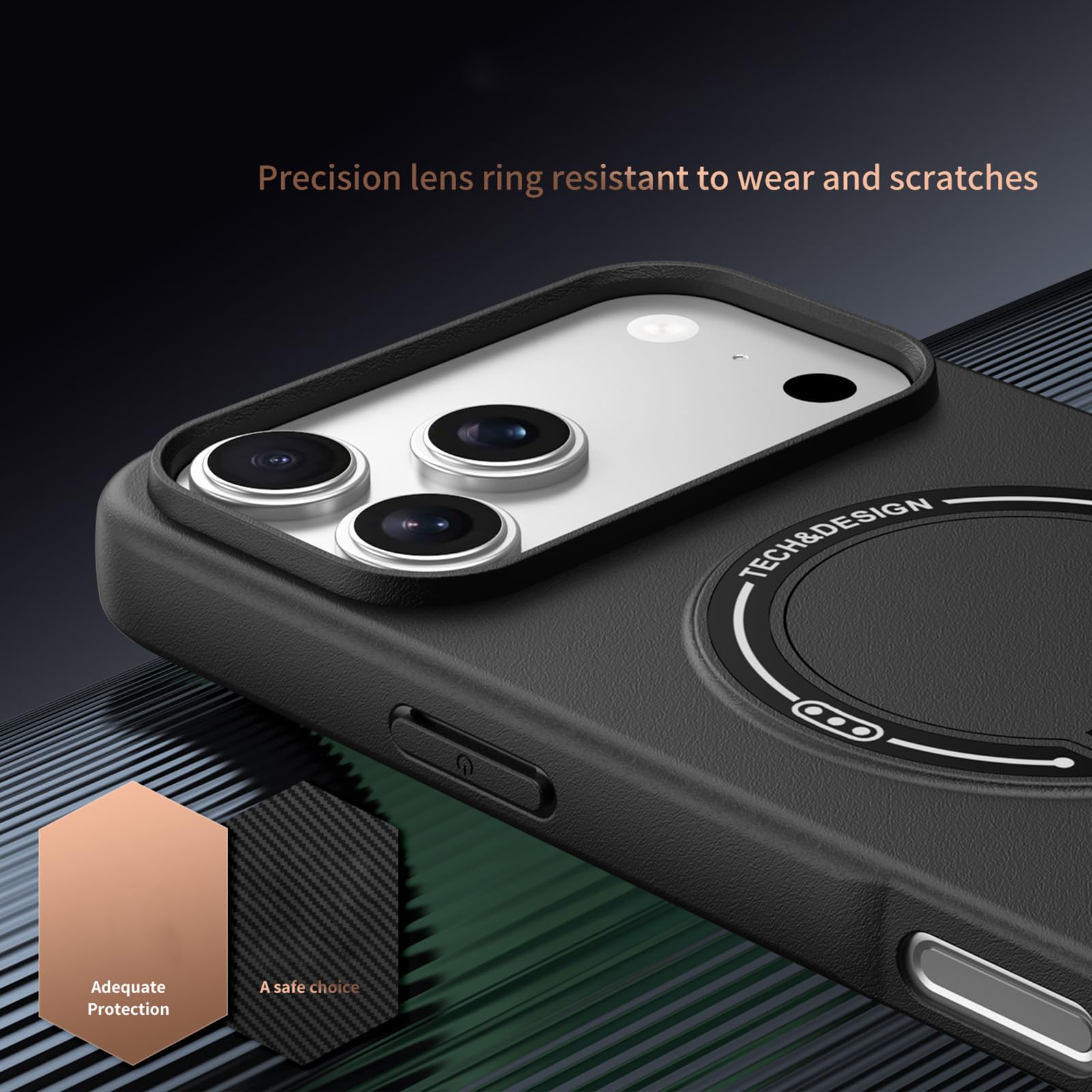 Magnetisch Hülle für iPhone 17 Pro Max/17 Pro/17 Air/17, Dünne Gefrostet rutschfeste Schutzhülle mit Faltbare Ständer Handyhülle,Schwarz,17 Pro