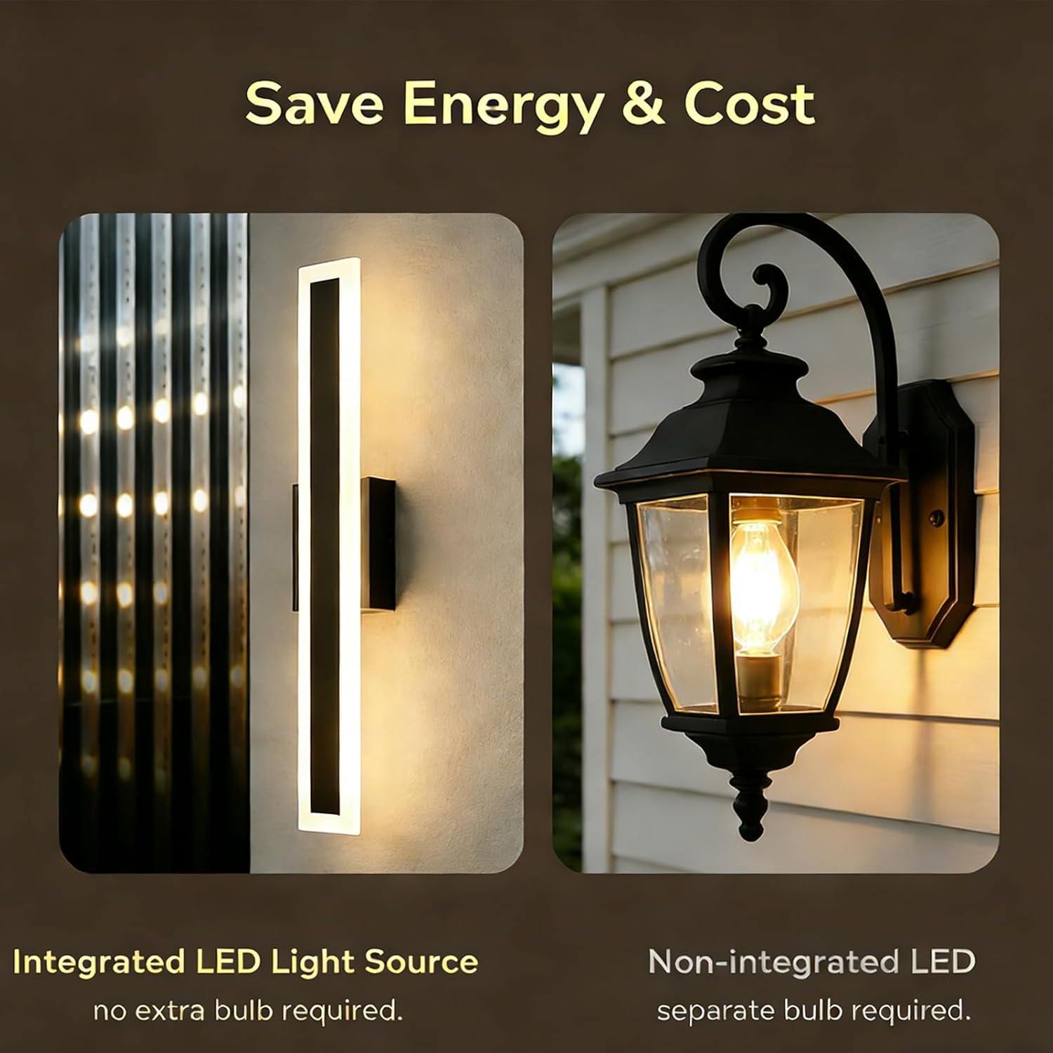 DANSEER Modern Outdoor Wall Light - 16W 3000K Warm White Wall Sconce Black Exterior Lights, IP65 Waterproof Anti-Rust Linear Light with Frosted Acrylic Shade for Hallway, Garage, Porch, 2-Pack