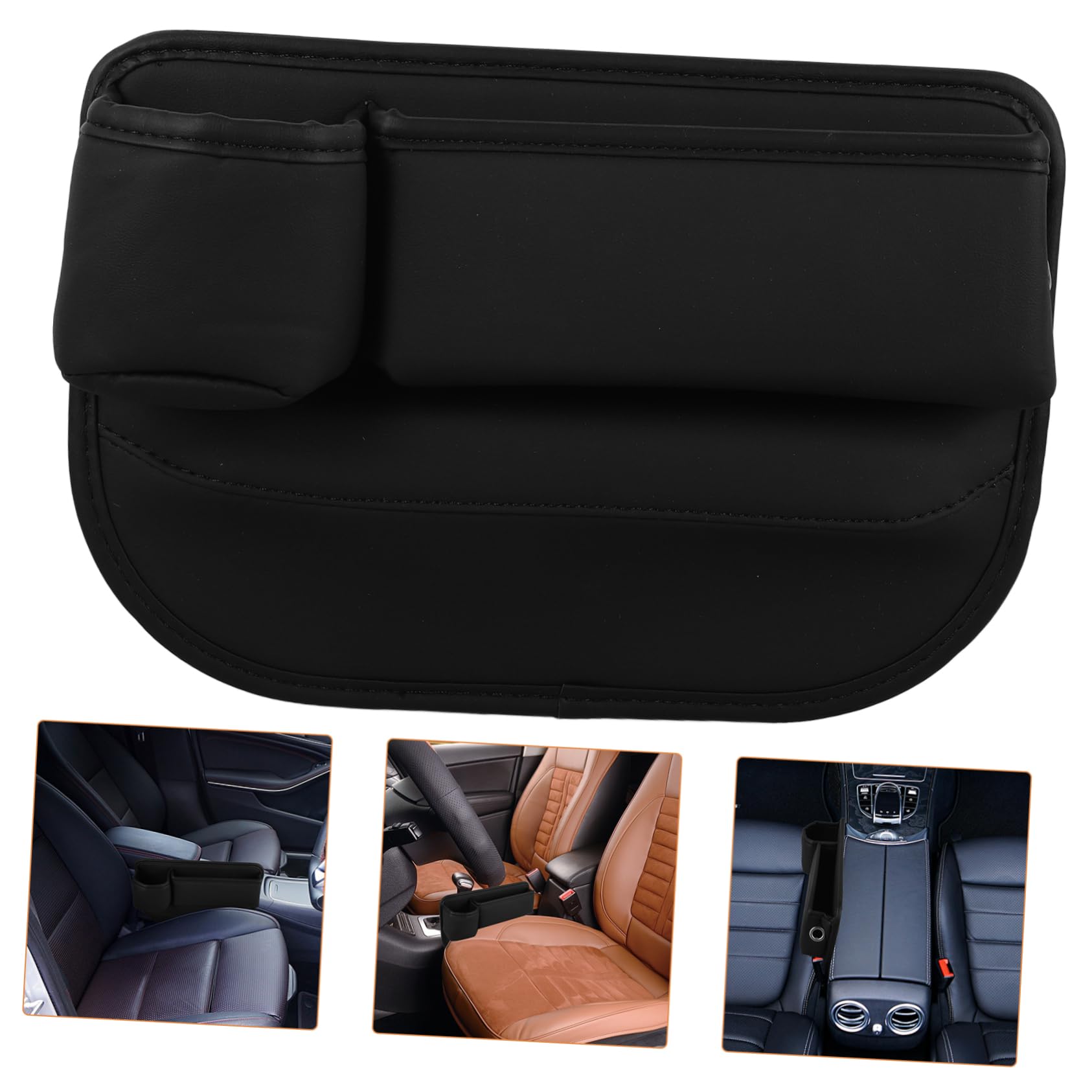 GLEAVI 4piezas Organizador De Asiento De Coche Funda De Almacenamiento Multiusos Caja Para Espacio Entre Asientos y Consola Central Almacenaje Práctico y Conveniente
