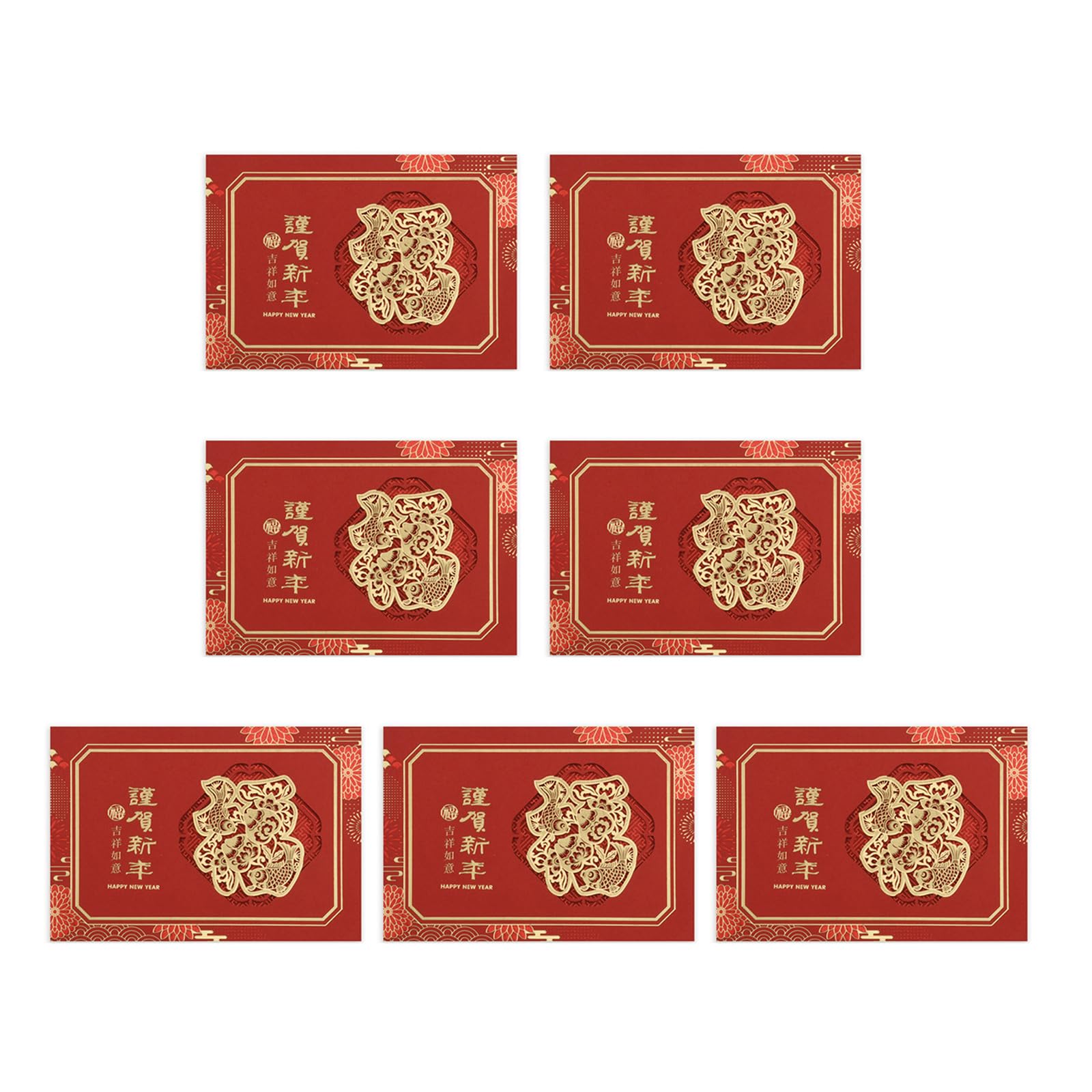 Elnwnnkc Of 7 Unique 3D Popup New Year Cards for Celebration Stylish Greeting Card for Family and Friend Gatherings Chinese New Year Cards