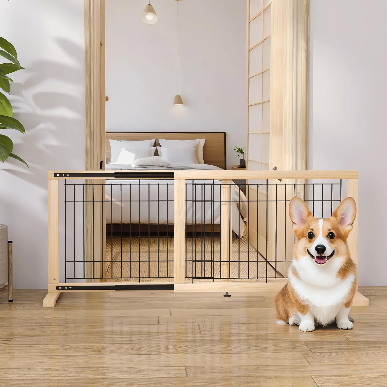 Amazon.co.jp: U-Yocanpet スライド式ペットゲート 置くだけ 高さ50cm