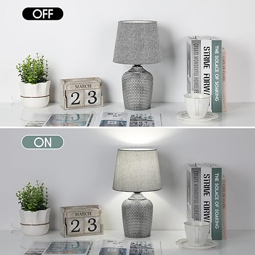 Miniatura 4 de Sucolite Juego de 2 lámparas de mesa pequeñas de 11.8 pulgadas, lámparas de mesita de noche para dormitorio, habitación de los niños, bonitas