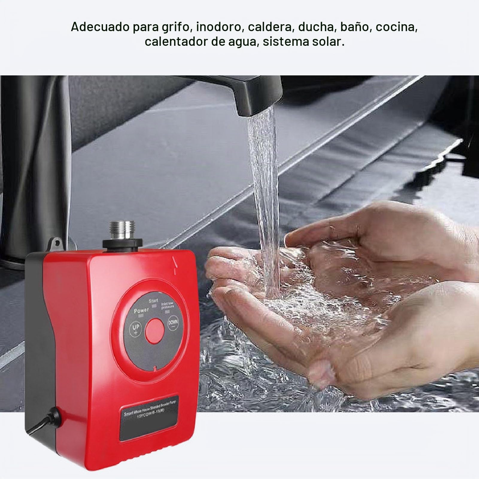 Bomba de Refuerzo para Calentador de Agua de 24L/min 69W, Bomba de Refuerzo Blindada Inteligente, Bomba de Circulación Ultrasilenciosa para Jardín de Cocina