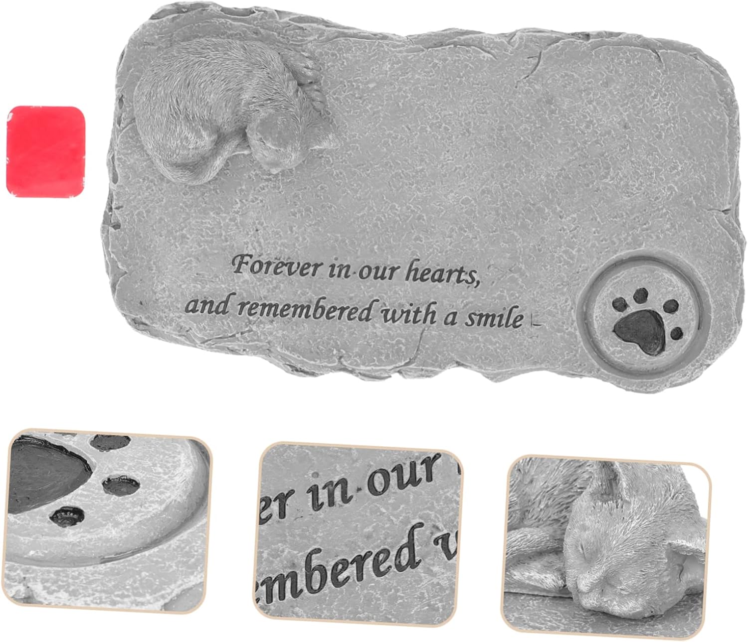 Hemoton Cat Memorial Statue Outdoor Pet Decor Resin Kitten Design Tombstone Ornaments