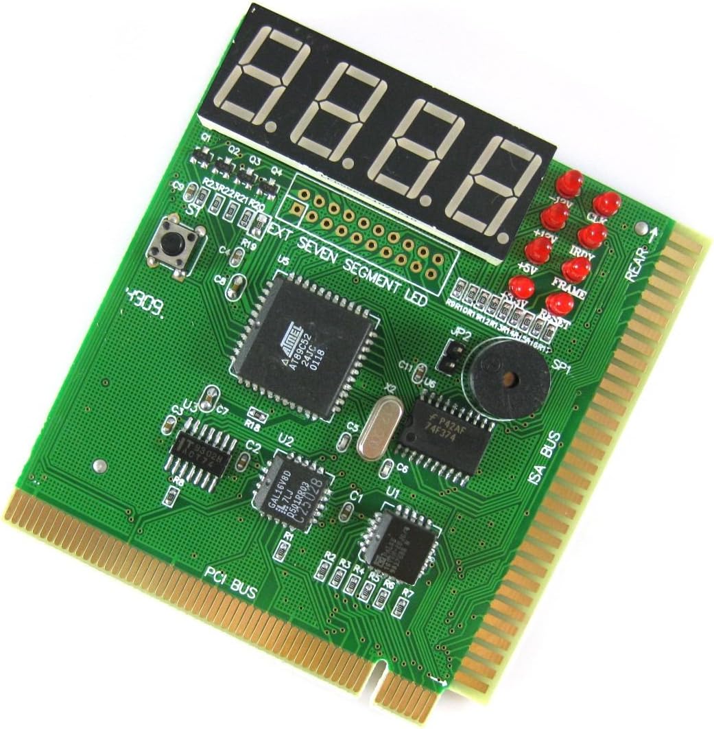 4 Digit PCI & ISA PC Computer Motherboard Analyzer Tester Diagnostic Debug POST Card