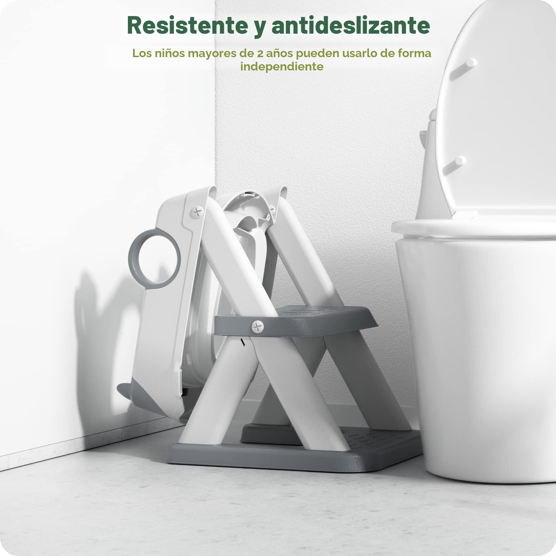 Adaptador Wc Niños, Plegable Portatil Infantil Asiento Inodoro, Inodoro de Entrenamiento 2 en 1 para Niños, Cojín Antideslizante y Antisalpicaduras, Taburete de Escalera