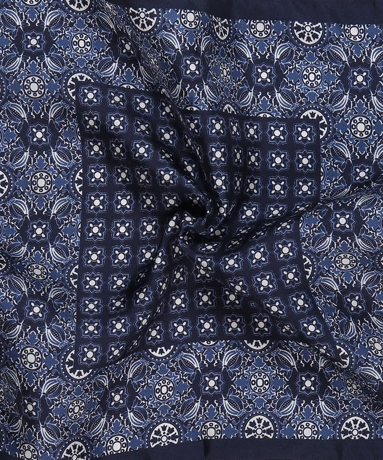 Image of Italian 100% Silk Pocket Square, Premium Small Batch Accessory for Men, 32x32 cm (12.5''x12.5''), One Side Print
