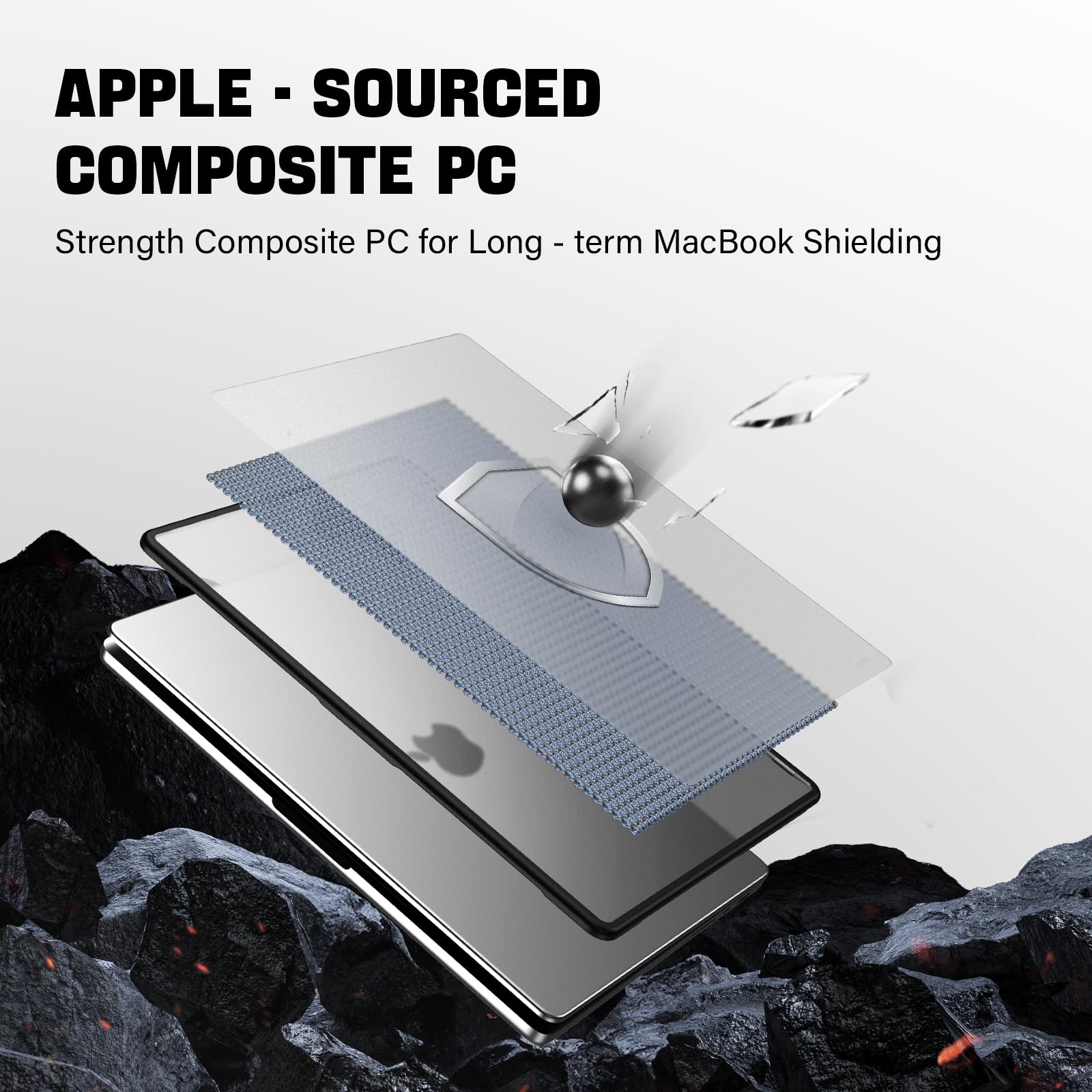 Cover per MacBook Pro 14 Pollici M5 2026-2021 M4 M3 M2 M1 Pro Max A3426 A3427 A3434 A3112 A3401 A3185 A2918 A2992 A2779 A2442, Custodia Rigido Bordo TPU Resistente alle Rotture, Opaca