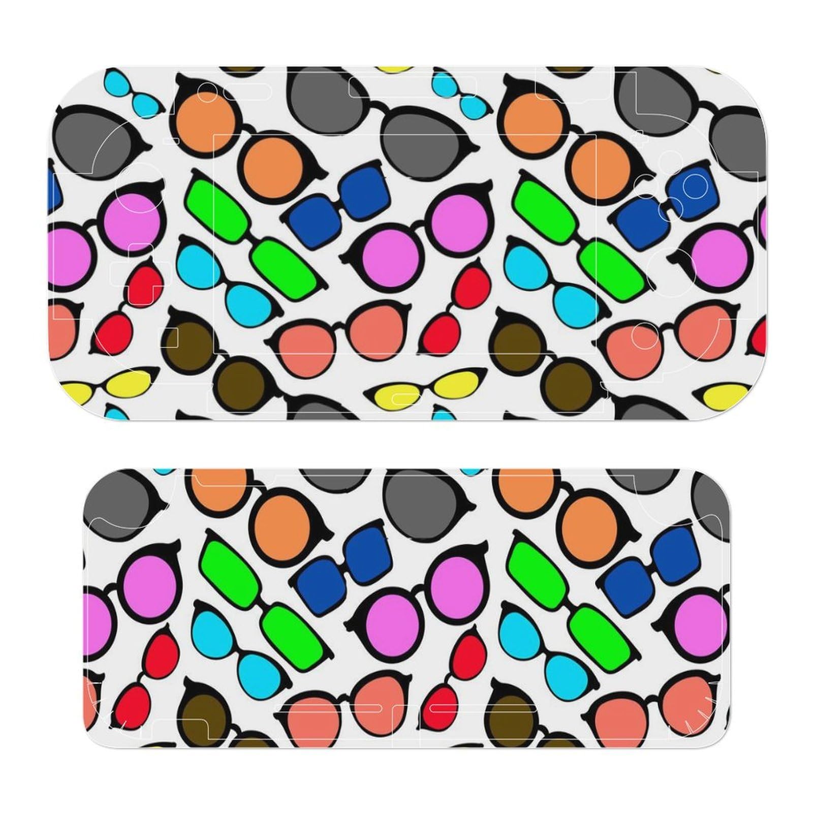 Colorful Sunglasses Funny Sticker for Switch Console and Switch Lite Decal Full Set Wrap Protective Cover