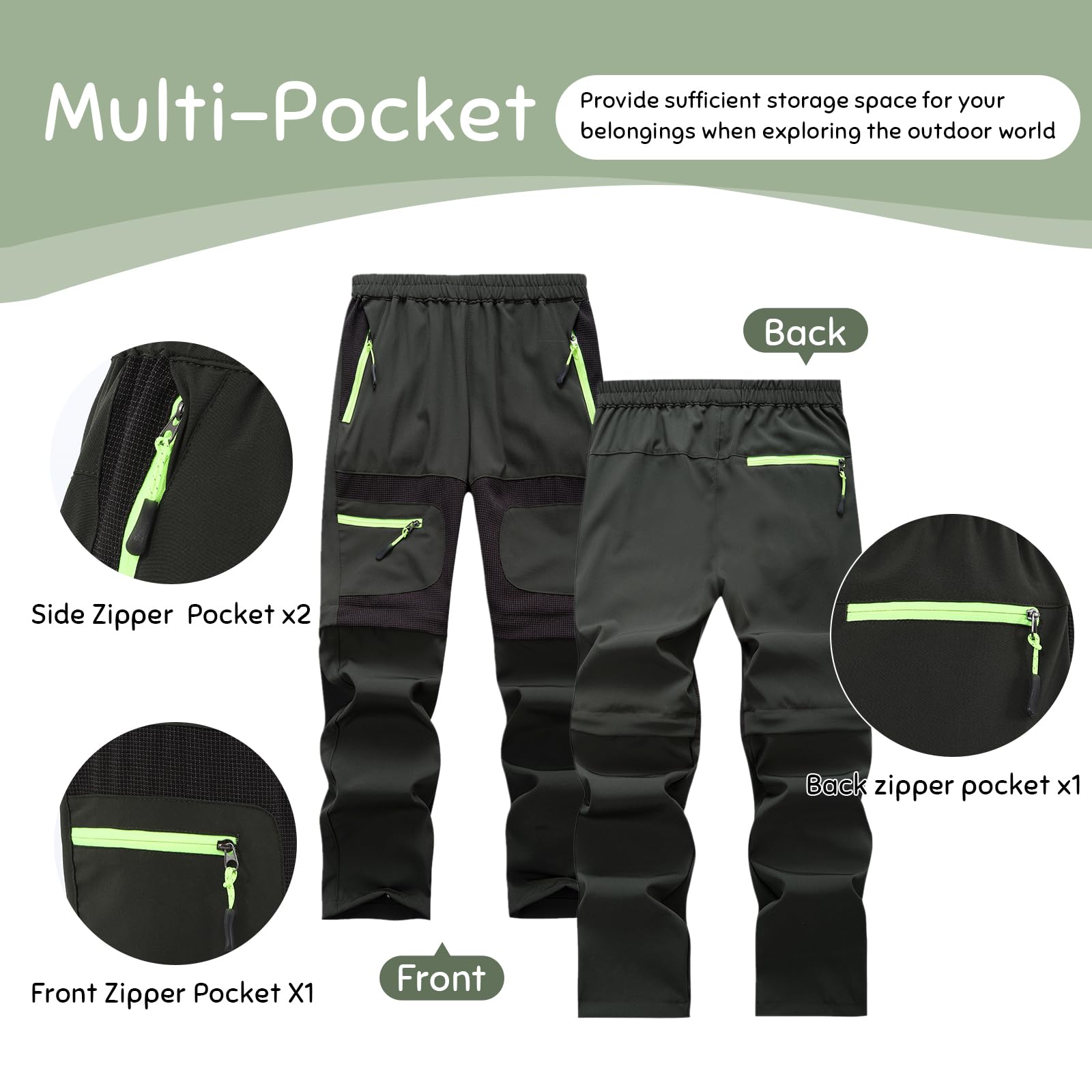 Kinder Wanderhose Jungen Mädchen 2-in-1 Zip Off Outdoor Trekking Hosen Sommer Schnelltrockner Hosen