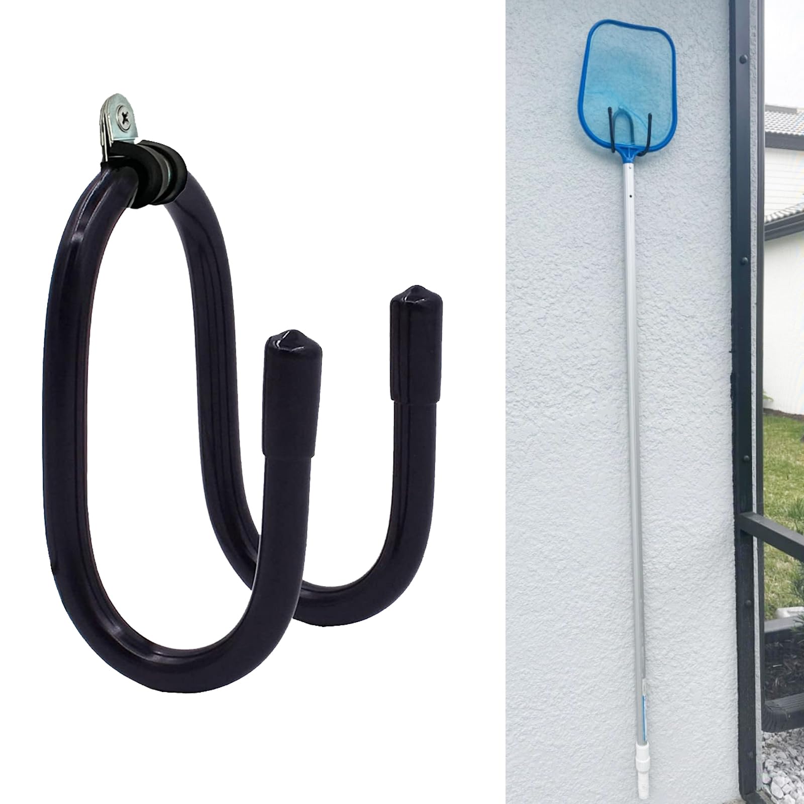 Photo 1 of ***MISSING PARTS***
Non Rust Pool Pole Hangers - Ideal Pool Fence or Wall Mount Storage Hooks for Pool Equipment, Brush, Vacuum Hose, Skimmer & Garden Tool Organizer Holder -Hardware Included