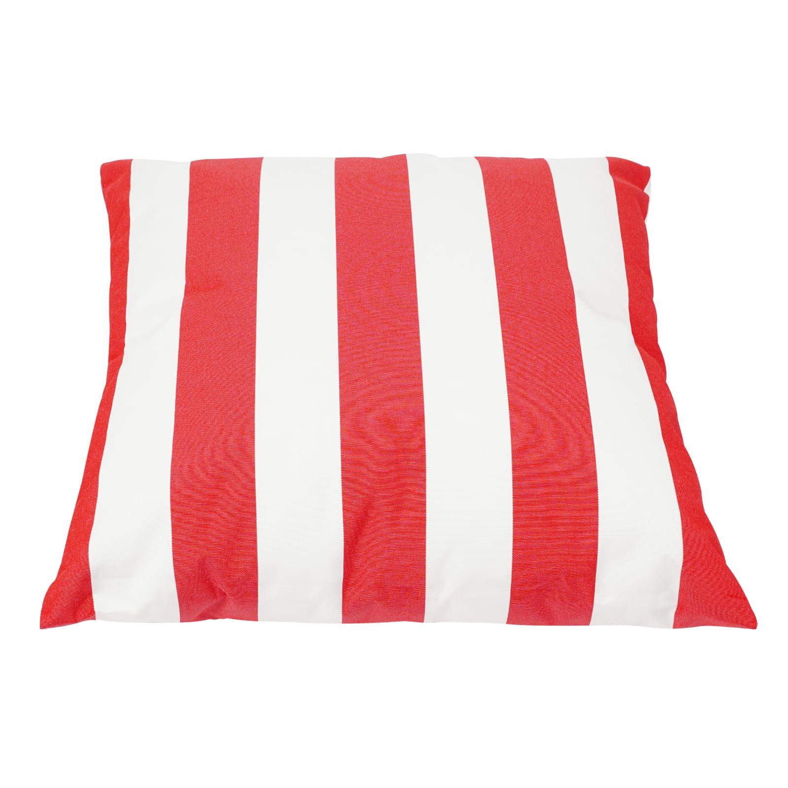 45 x 45 cm, cuscino per esterni, resistente alle intemperie, con chiusura lampo invisibile, quadrato, con imbottitura e rivestimento, impermeabile, a righe, decorazione (rosso, bianco)