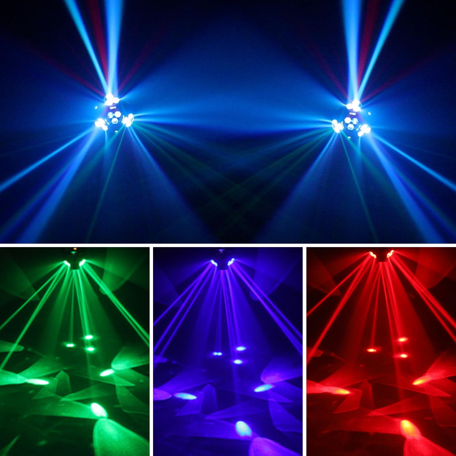 DJ-Partylicht, 200 W RGBW 4-in-1-LED-DJ-Bühnenlichter, DJ-Lichter mit unendlicher Drehung und aktiviertem Ton für Hochzeits-DJ-Partys und Live-House