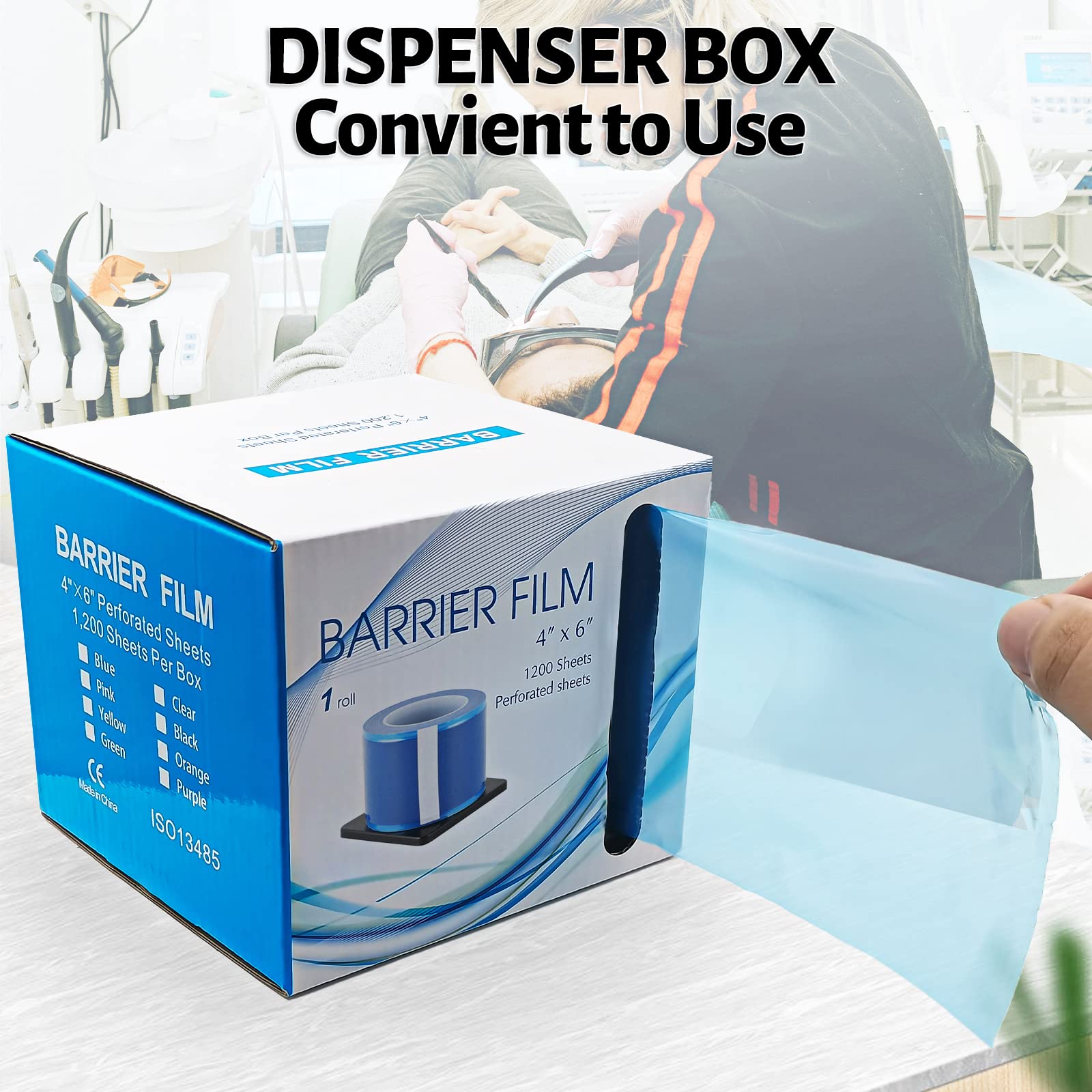 Keedolla Paquete de 2 películas de barrera azul de 4 x 6 pulgadas, 1 caja de 1200 hojas
