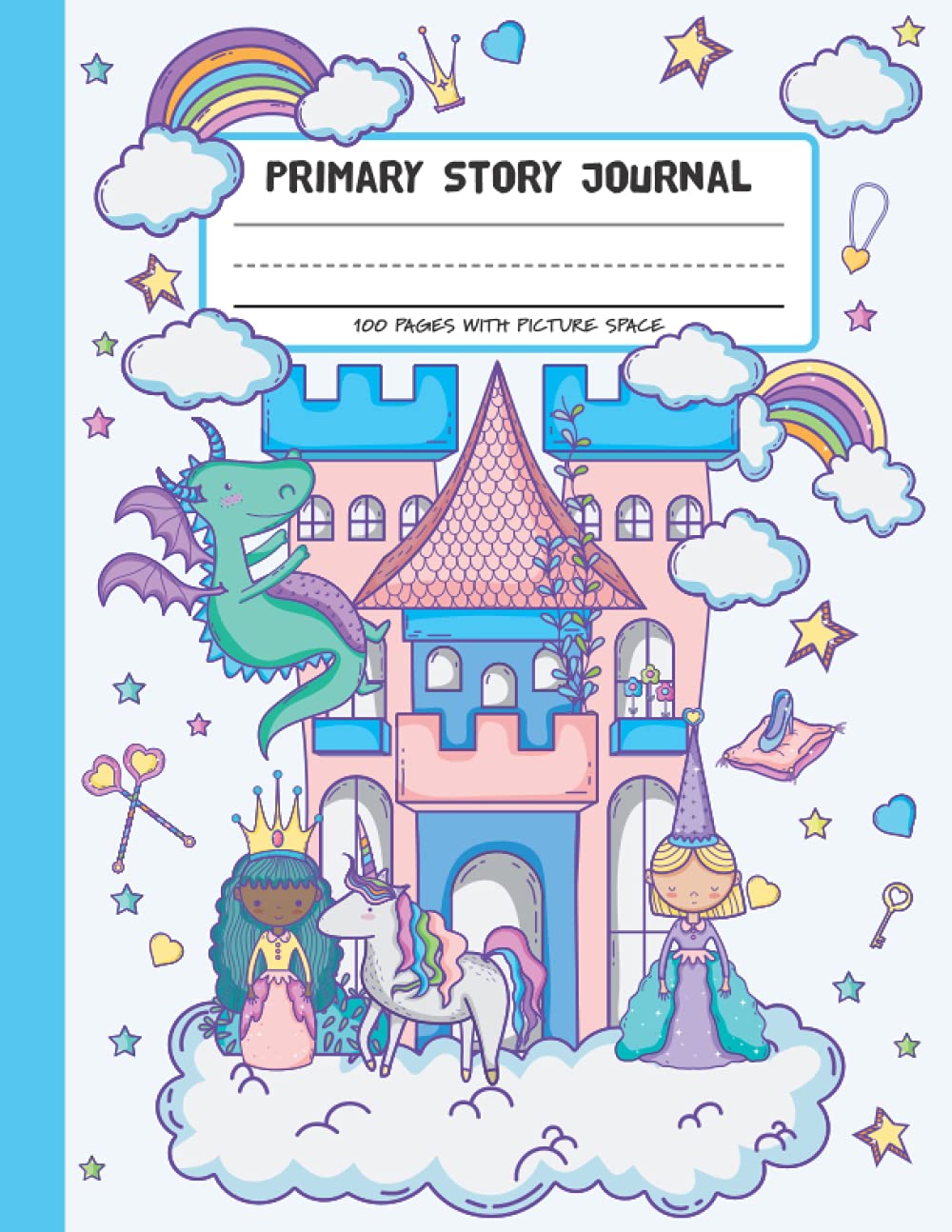 Primary Story Journal - Little Princess: Grades K-2 Draw and Write Composition Book with Dotted Midline and Picture Space for Early Childhood, Kindergarten and Preschool