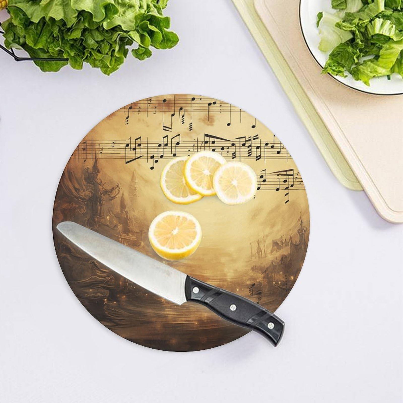 Tagliere rotondo facile da pulire, taglieri per cucina di grandi dimensioni 7,9, taglieri essenziali da cucina, comodo per carne e verdure