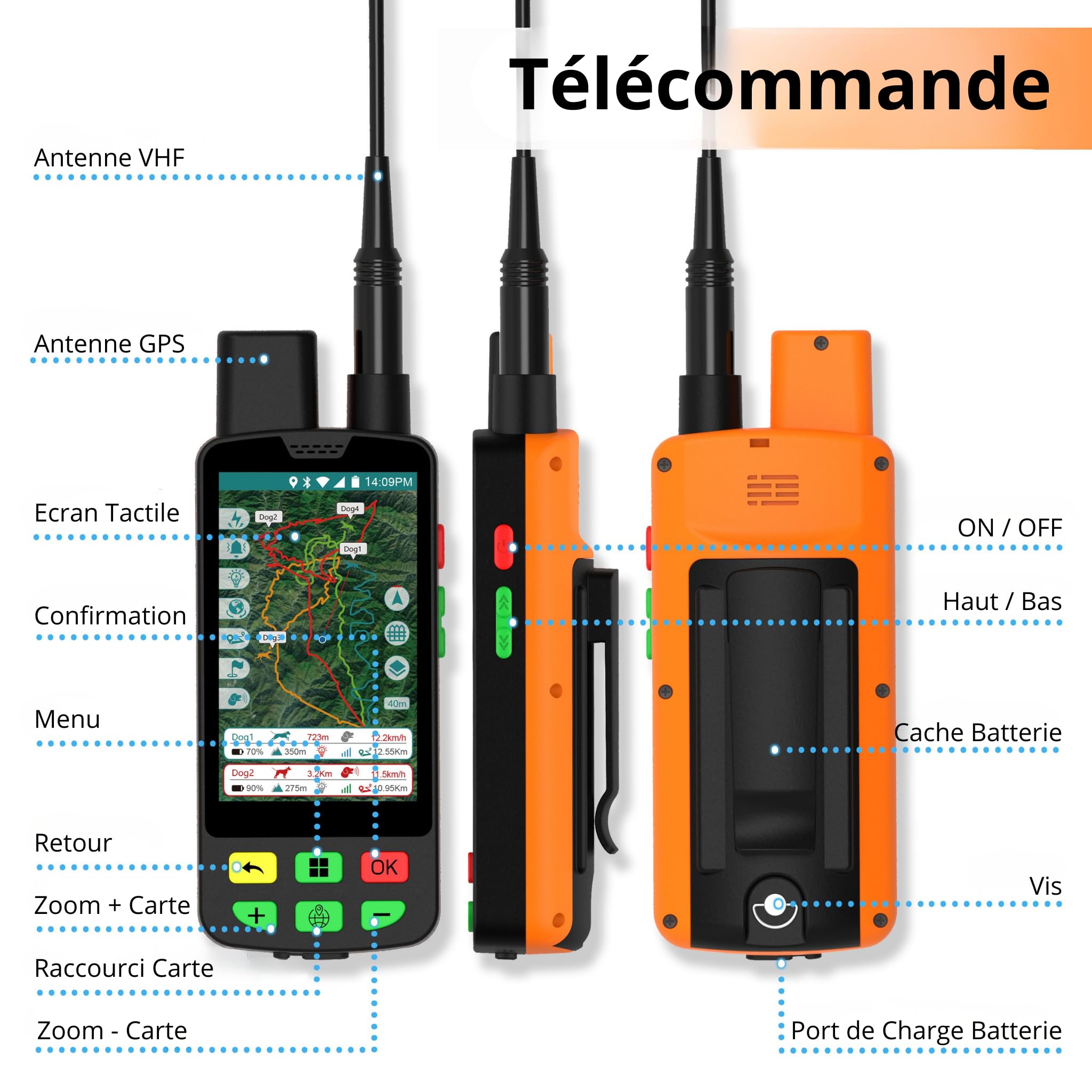 ESEEK GPS Collare per cane da caccia VHF 15 km + 4G – Monitoraggio in tempo reale, portata illimitata, luce LED, antiurto, impermeabile IP68, tracker GPS Pro per cani da caccia – monitoraggio