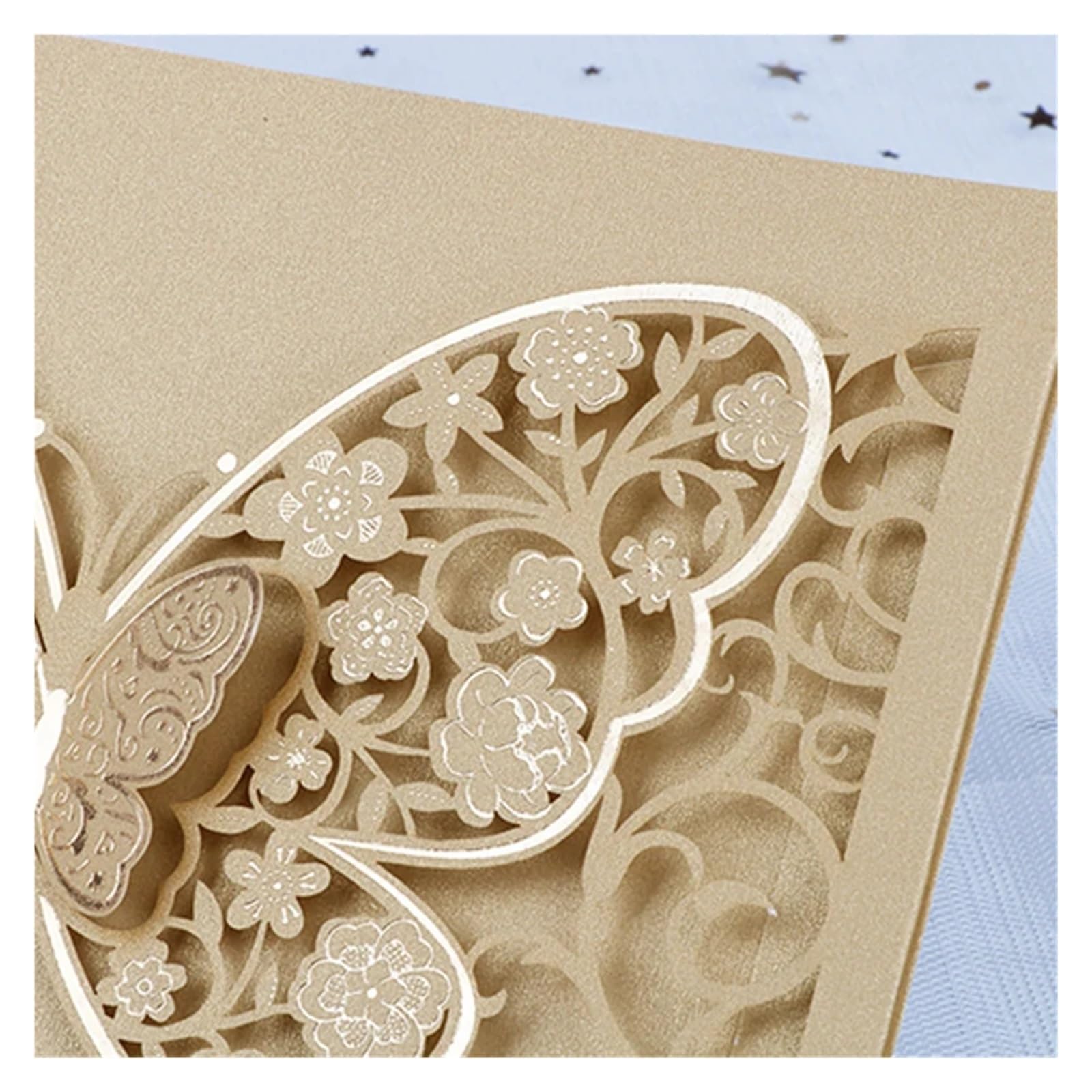 Biglietto di invito a Nozze 50 Pezzi Farfalla Laser Cut invito Matrimonio Biglietti di Auguri aziendali Fidanzamento Matrimonio Decorazione Festa Forniture(Red)
