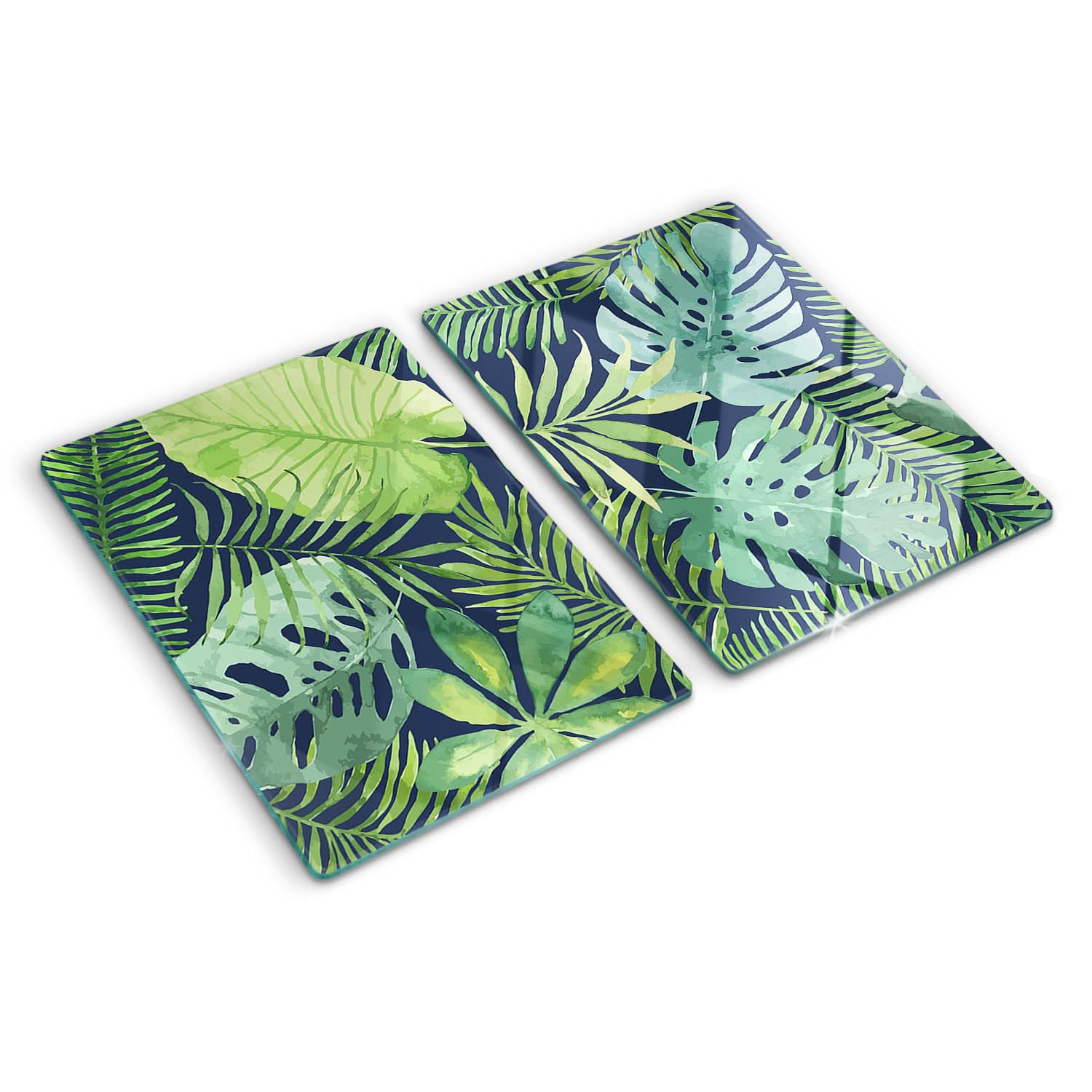 Planche en verre résistant à la chaleur pour cuisine moderne design été tropical