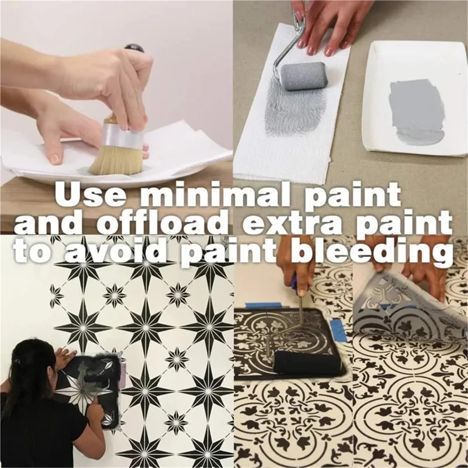 modello di parete per la pittura, Stencil da muro for pitturare decorazioni, mobili, pavimenti, dimensioni multiple(M 40cmX40cm - A)