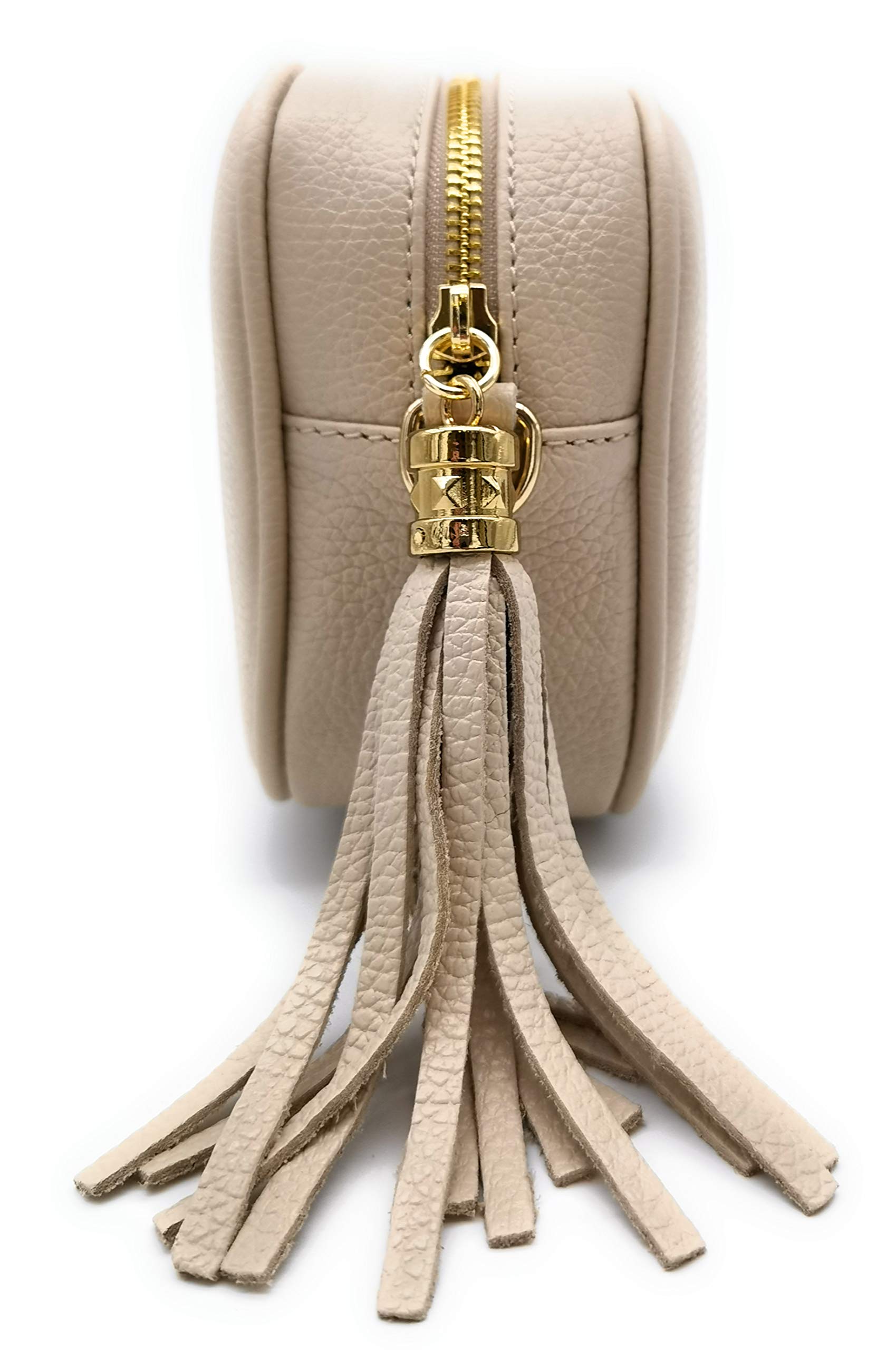 ELIOX Bolso de mujer de piel auténtica Made in Italy pequeño bolso bandolera elegante moda Crossbody Bag Genuine Leather