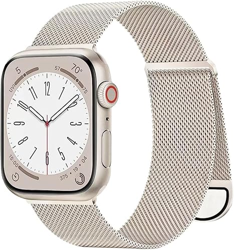 ASOTC Metal Band Compatible with Apple Watch Bands 38mm 40mm 41mm 42mm 44mm 45mm 49mm Ultra 21, Stainless Steel Milanese Mesh Loop Magnetic