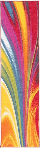 Miniatura 3 de Rugshop Alfombra moderna y contemporánea antideslizante (antideslizante) de 2 x 10 pies, multicolor