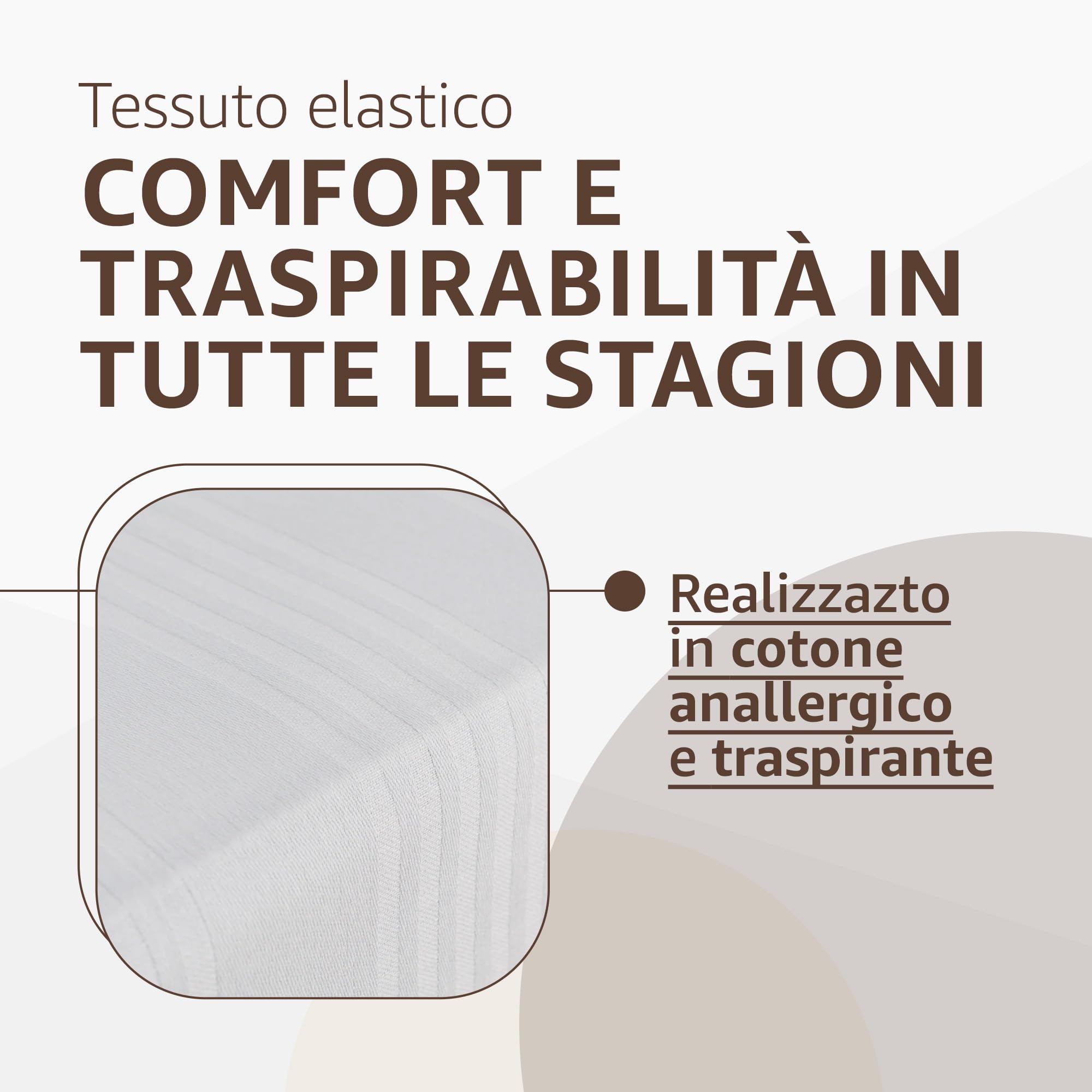 SONIT - Coprimaterasso Matrimoniale in Cotone con Cerniera 160x190x25 cm - Antiacaro, Anallergico e Traspirante