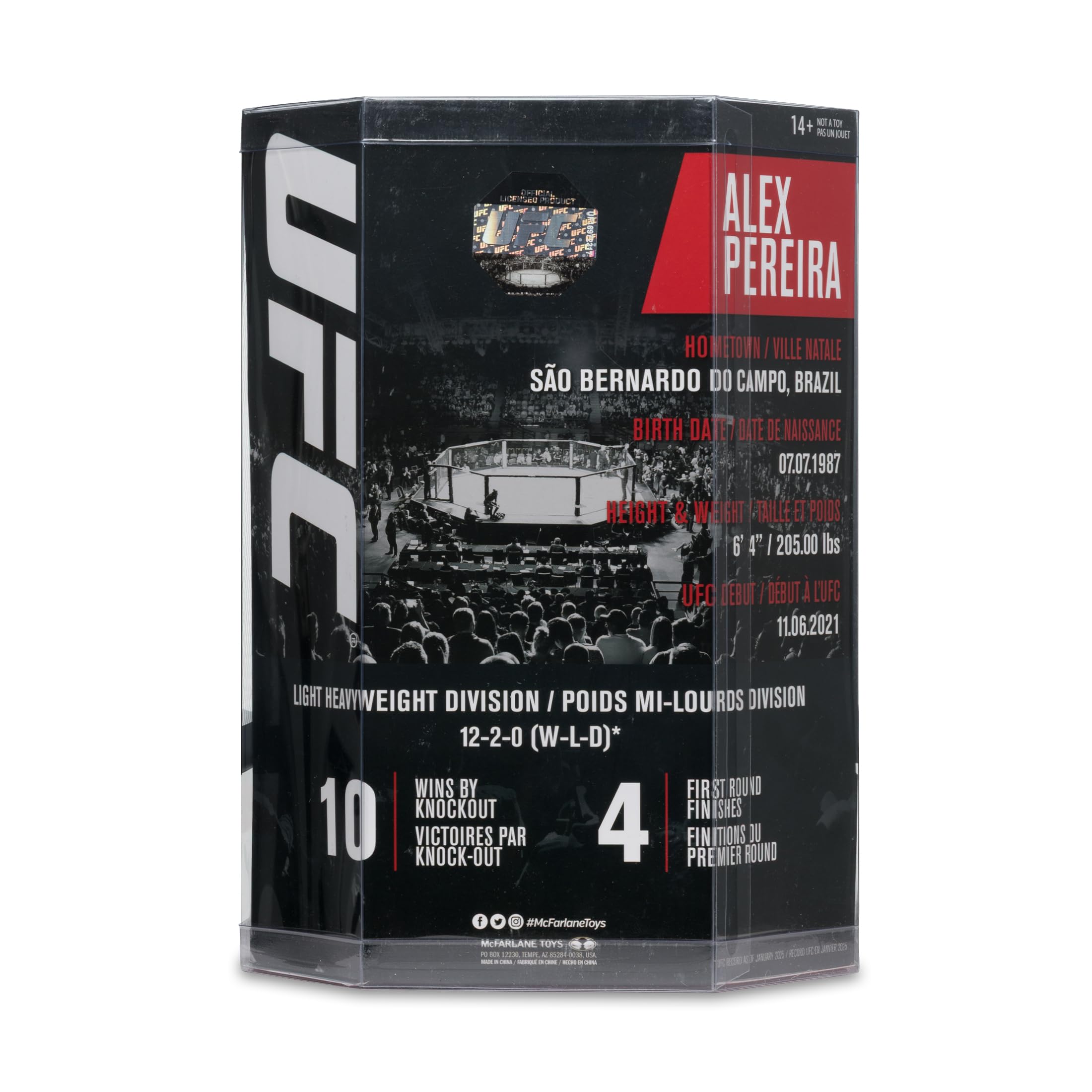 McFarlane UFC Alex Pereira Figurine posée Gold Label SportsPicks 17,8 cm