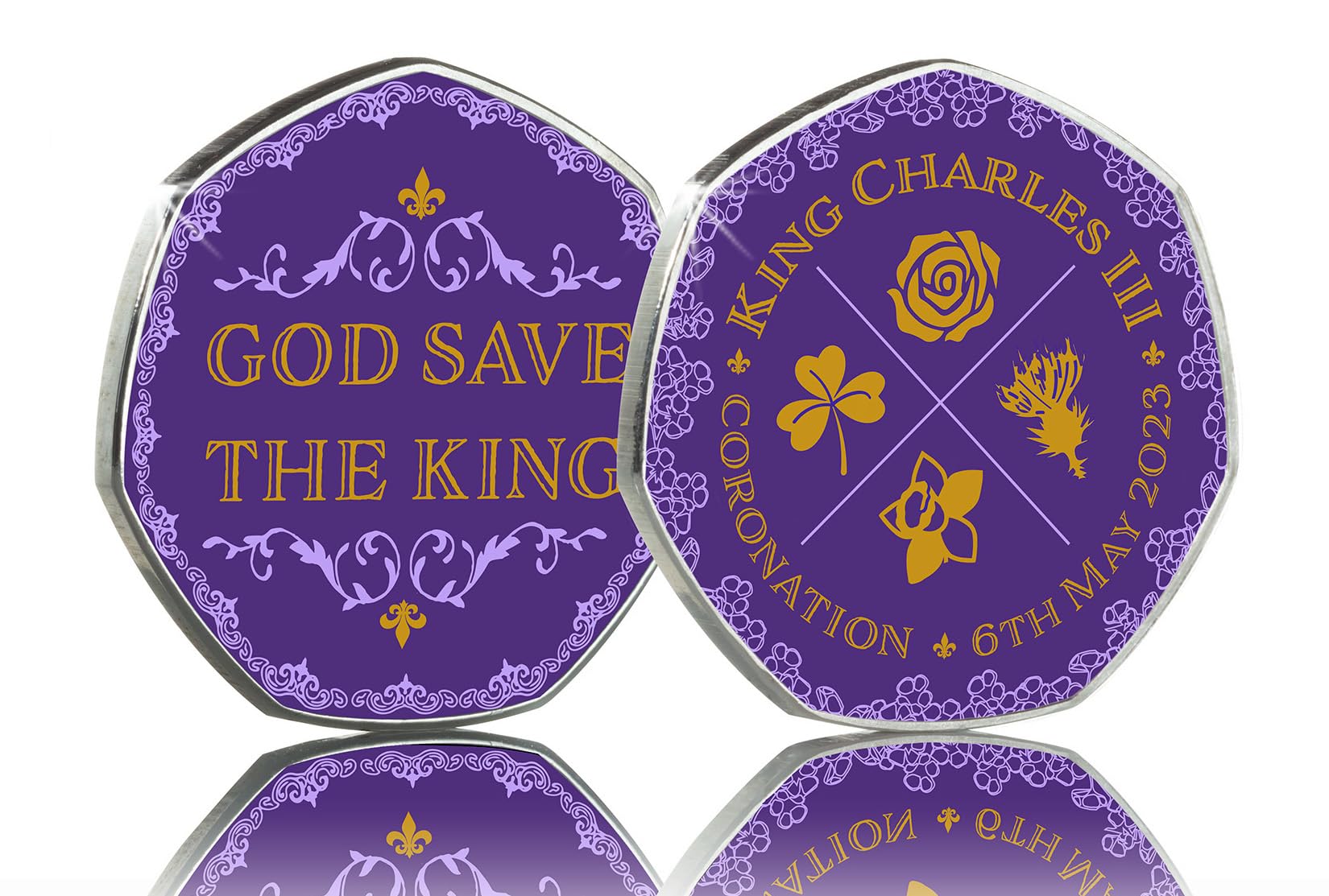 The Commemorative Coin Company KING CHARLES III Coronation Full Colour Silver Commemorative. 6th May 2023. His Majesty. Royal Family, Crown, Prince/William/Harry, Monarch