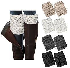 Loritta Womens Boot Socks Winter Warm Crochet Knitted Boot Cuffs Topper Socks Short Leg Warmers Gifts