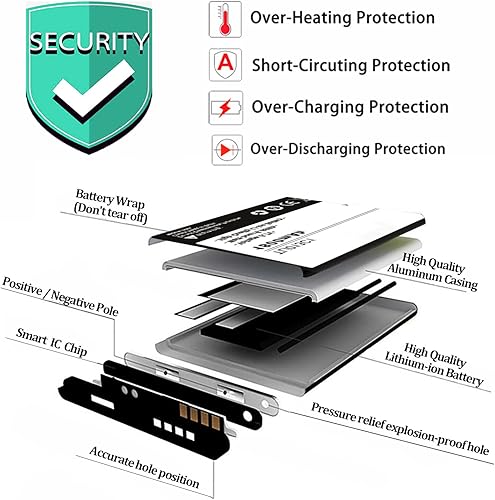 Miniatura 3 de SHENMZ Batería TLi013C1, (actualizada) 1800mAh nueva batería de repuesto para Alcatel One Touch Go Flip Phone 4051S 4044W 4044T 4044O 4044V batería