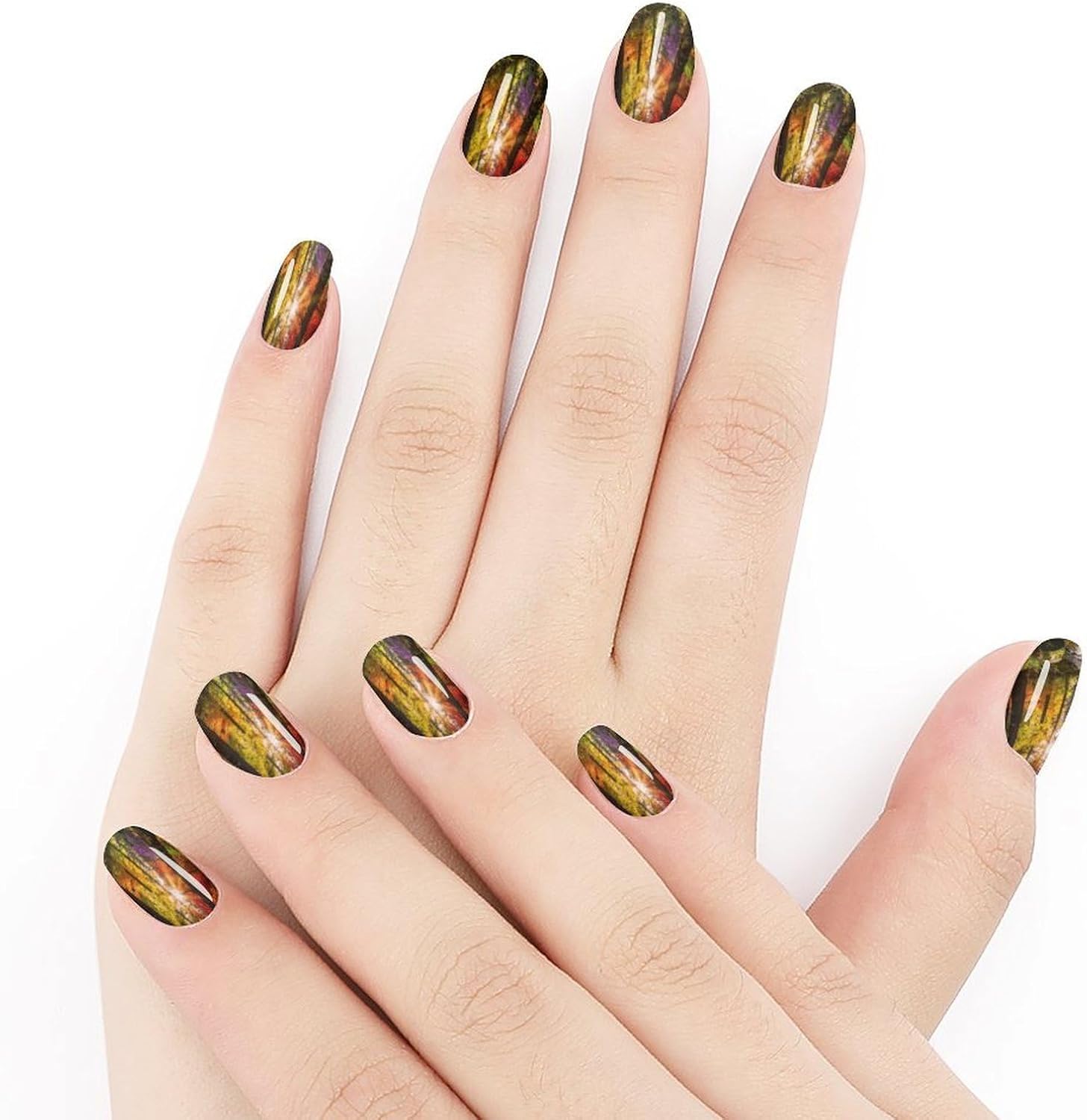 Colorful ForestSummer Nail Stickers Nail Strips | Nail Art Stickers of 10 sets with decorate fingernails,toenails,artificial nails Full Cover Easy On-Off Non-Damaging