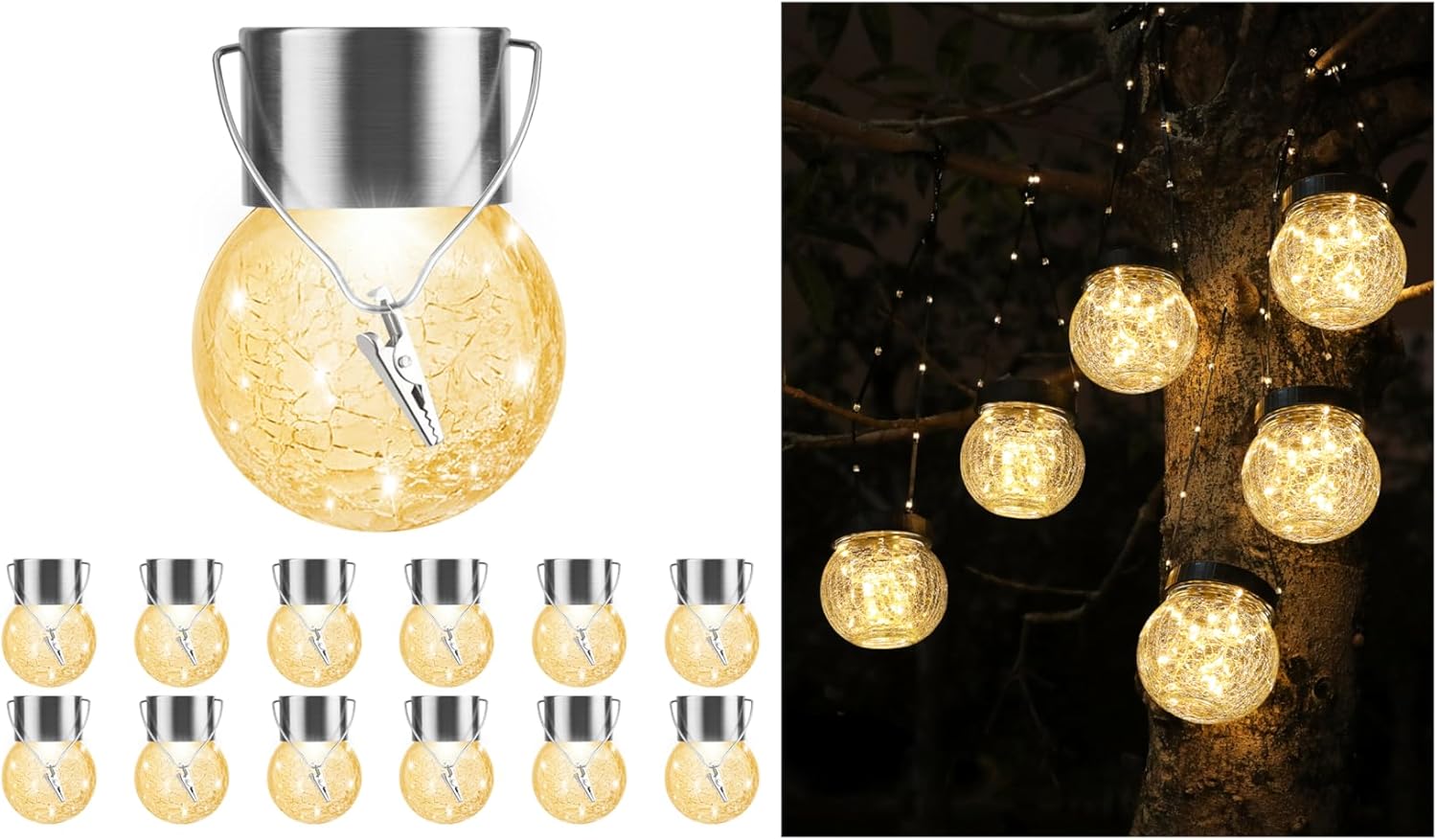 12 Pack Small Solar Globe with 6 Pack Large Solar Lantern