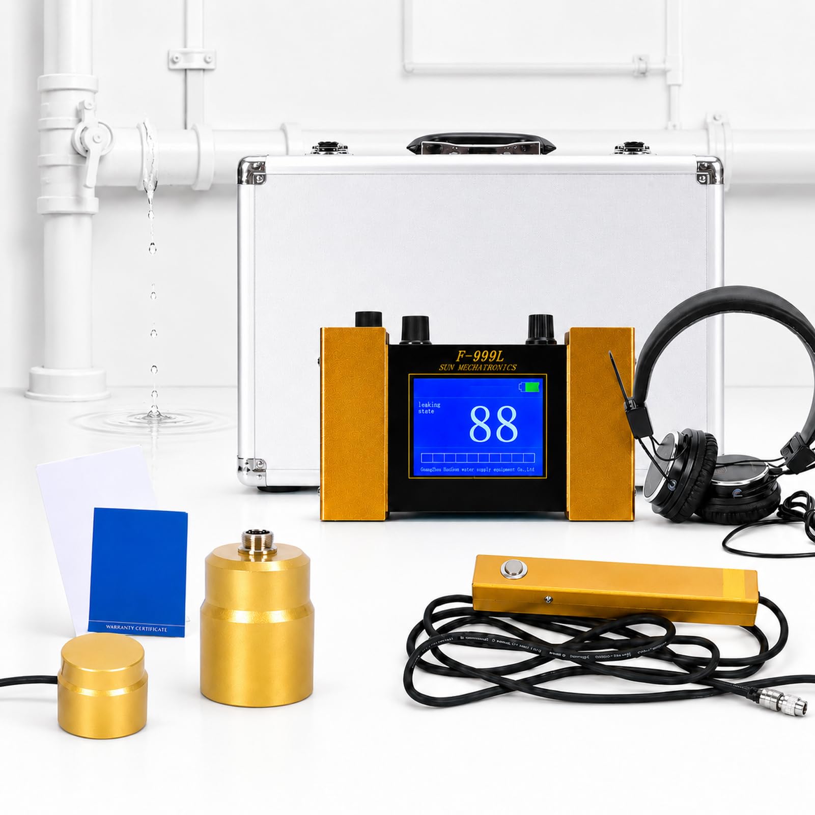 Detector Fugas Agua Subterráneas con Sensor Geófono Profesional