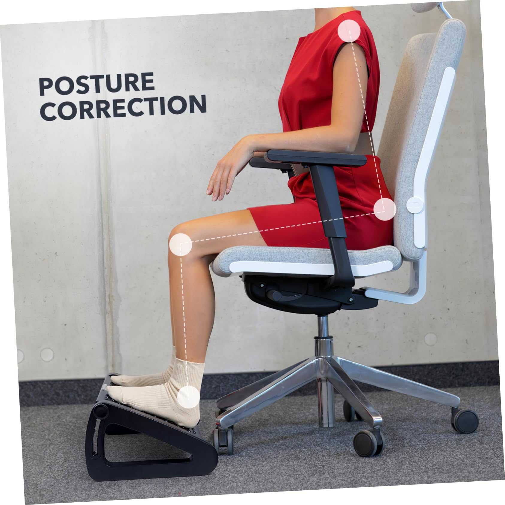 Reposapiés Material Abs y PP con Altura Ajustable de Oficina Ergonómico y Diseño Multifuncional Adecuado para Trabajo en Escritorio y Hogar
