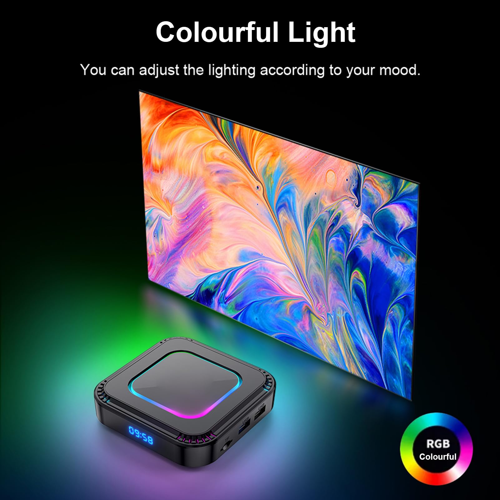 Dispositivo Que Fluye de la Caja de 8K TV, WiFi de Doble Banda 2.4/5G, Bluetooth 5.0 (Enchufe de la UE)