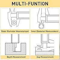Vista 7 de TamBee Calibre Vernier de plástico, mini pinza de 5.906 in para estudiantes de escuela, pinza de doble escala, joyería para cejas, regla de medición
