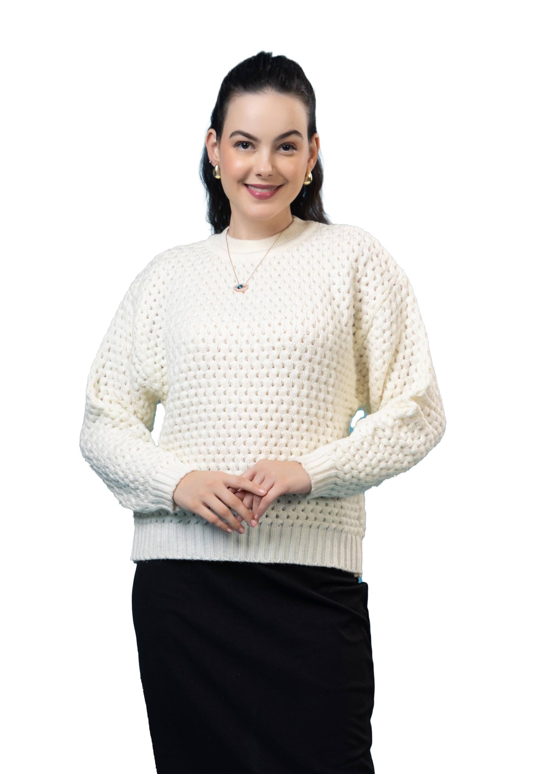 Women's Pure Wool Knit Pullover Sweater | Turtle Neck Full Sleeve Winter Wear for Girls & Ladies | Soft Warm Regular Fit Woolen Sweater-image-28