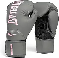 Everlast Elite 2 Boxing Gloves (Grey/Pink, 12oz)