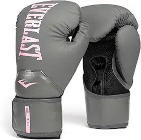 Everlast Elite 2 Boxing Gloves (Grey/Pink, 12oz)