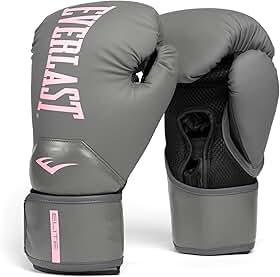 Everlast Elite 2 Boxing Gloves (Grey/Pink, 12oz)