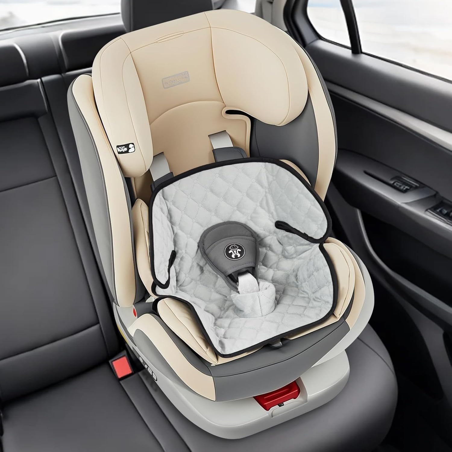 2-Pack Waterproof Piddle Pads, Potty Training Car Seat Protector & Reusable Liner – Non-Slip, Leak-Proof Cover for Car Seats, Strollers, High Chairs, Machine Washable(Grey)