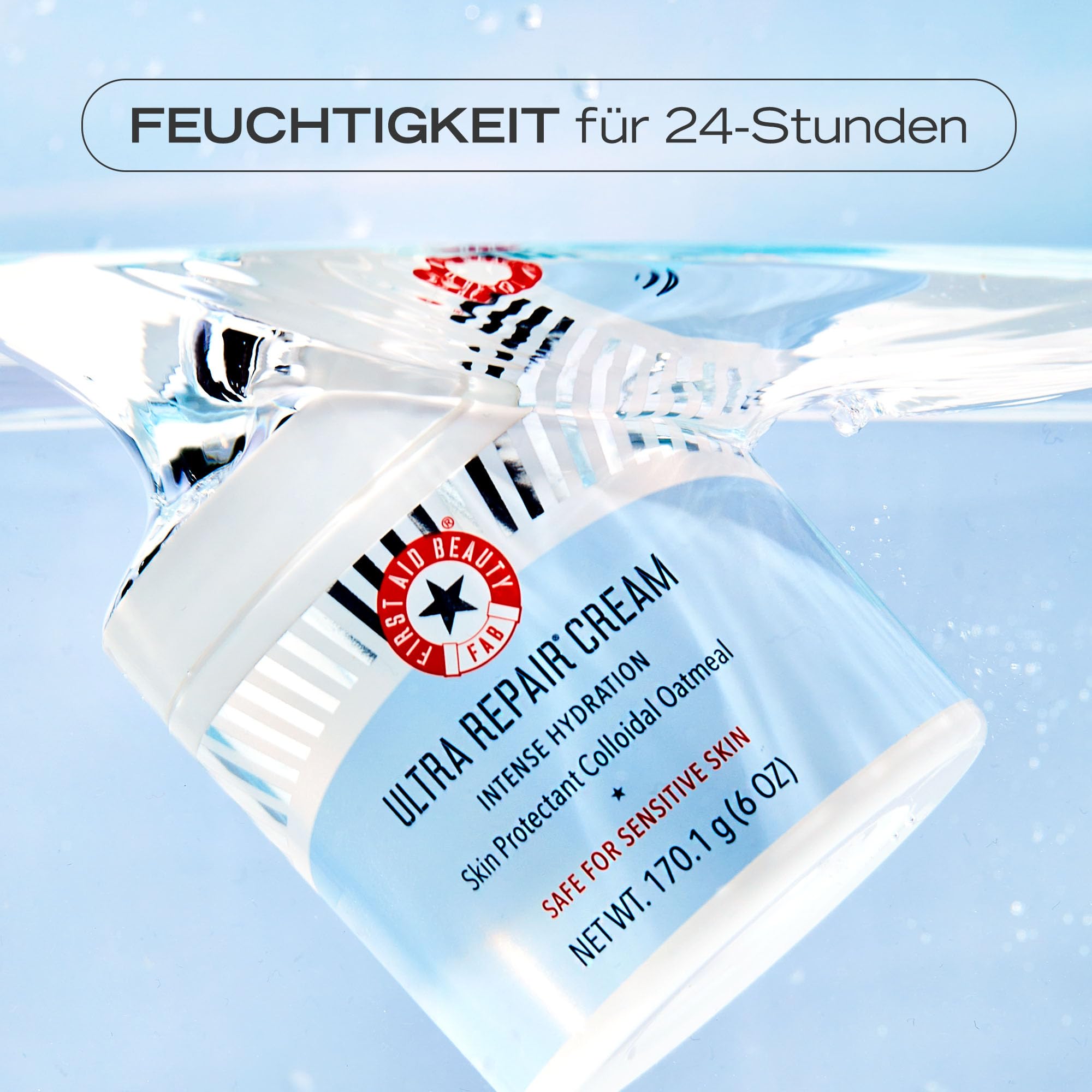 First Aid Beauty Ultra Repair Cream Feuchtigkeitscreme, Body Lotion für intensive Feuchtigkeit, für trockene und empfindliche Haut und alle Hauttypen, 170g