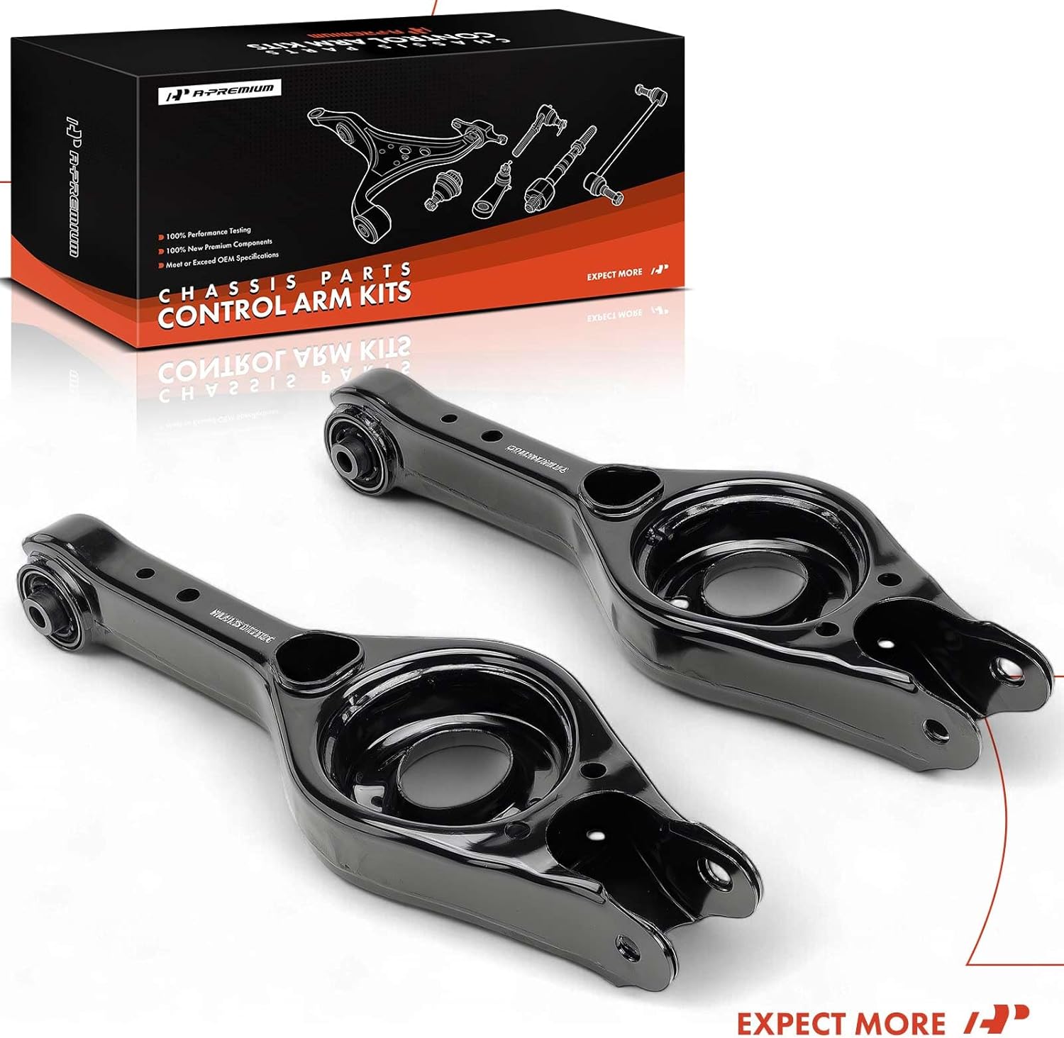 A-Premium 2 x Rear Lower Control Arms, with Bushing, Compatible with Hyundai Elantra 2007-2012 & Kia Optima 2006-2010, Rondo 2007-2012, Magentis 2006-2010
