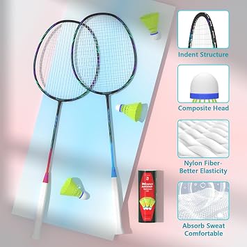 Professional Carbon Fiber Badminton Rackets Badminton Racquet for Backyards Gym