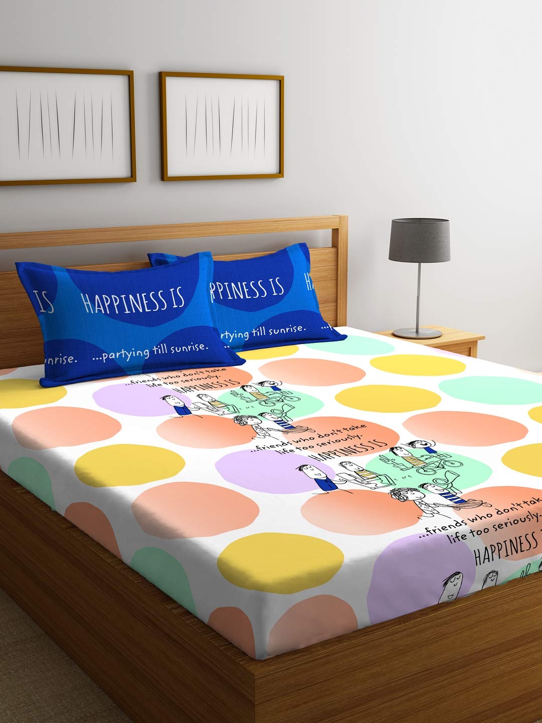 Portico New York Stellar Home Happiness Printed Cotton 104 TC Double