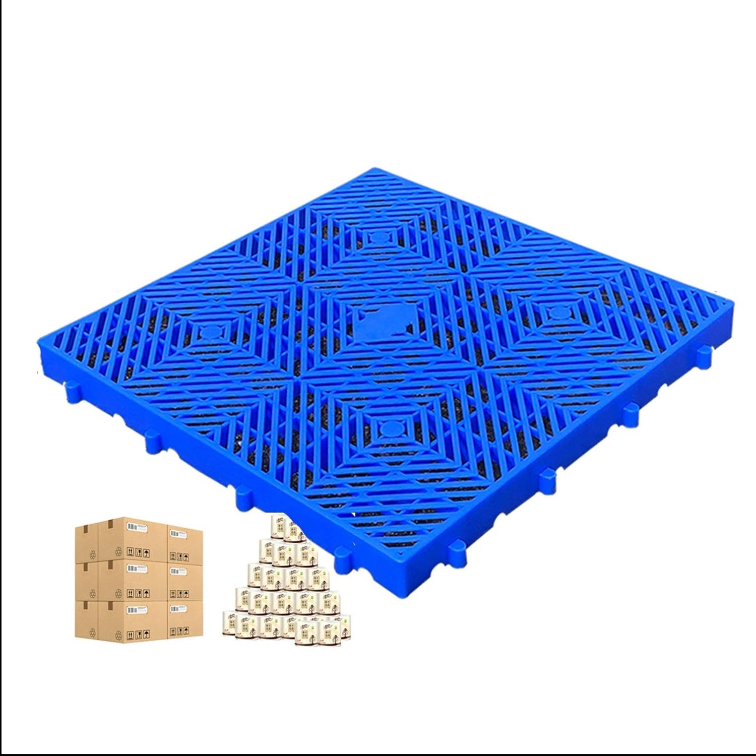 Plataforma de garaje con palet de plástico ligero y alfombrillas de almacenamiento